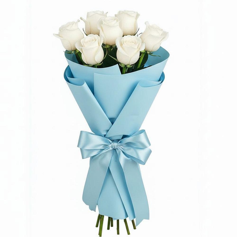 Букет 7 белых роз Проуд в Беленькое