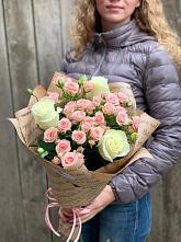 Букет цветов из:  Розы #REPLACE_PRED# Беленькое
