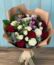 Букет цветов из:  Розы и Альстромерии в Беленькое