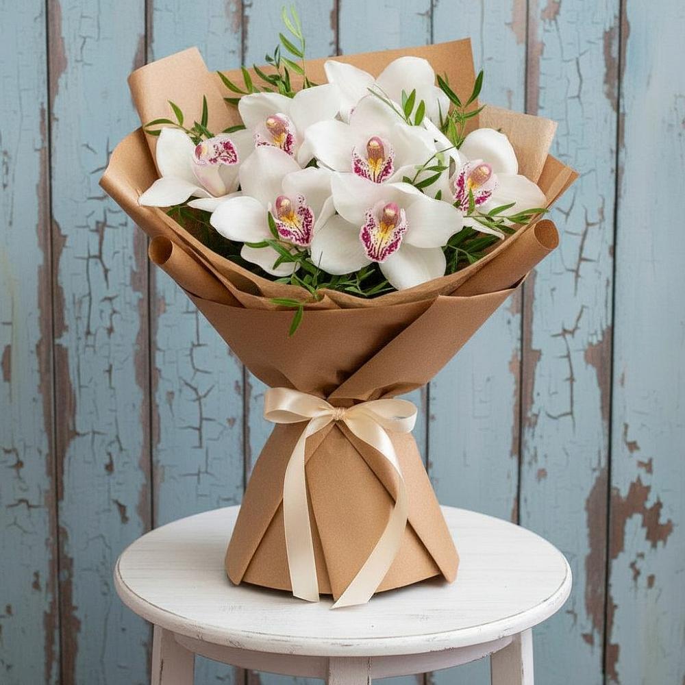 Букет цветов из: Орхидеи и Розы в Беленькое