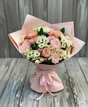 Букет цветов из:  Гвоздики, Розы и Хризантемы #REPLACE_PRED# Беленькое