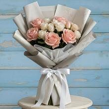 Букет цветов из:  Розы #REPLACE_PRED# Беленькое