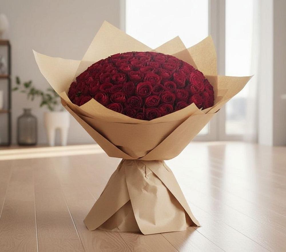 Букет 101 Красная роза в Беленькое